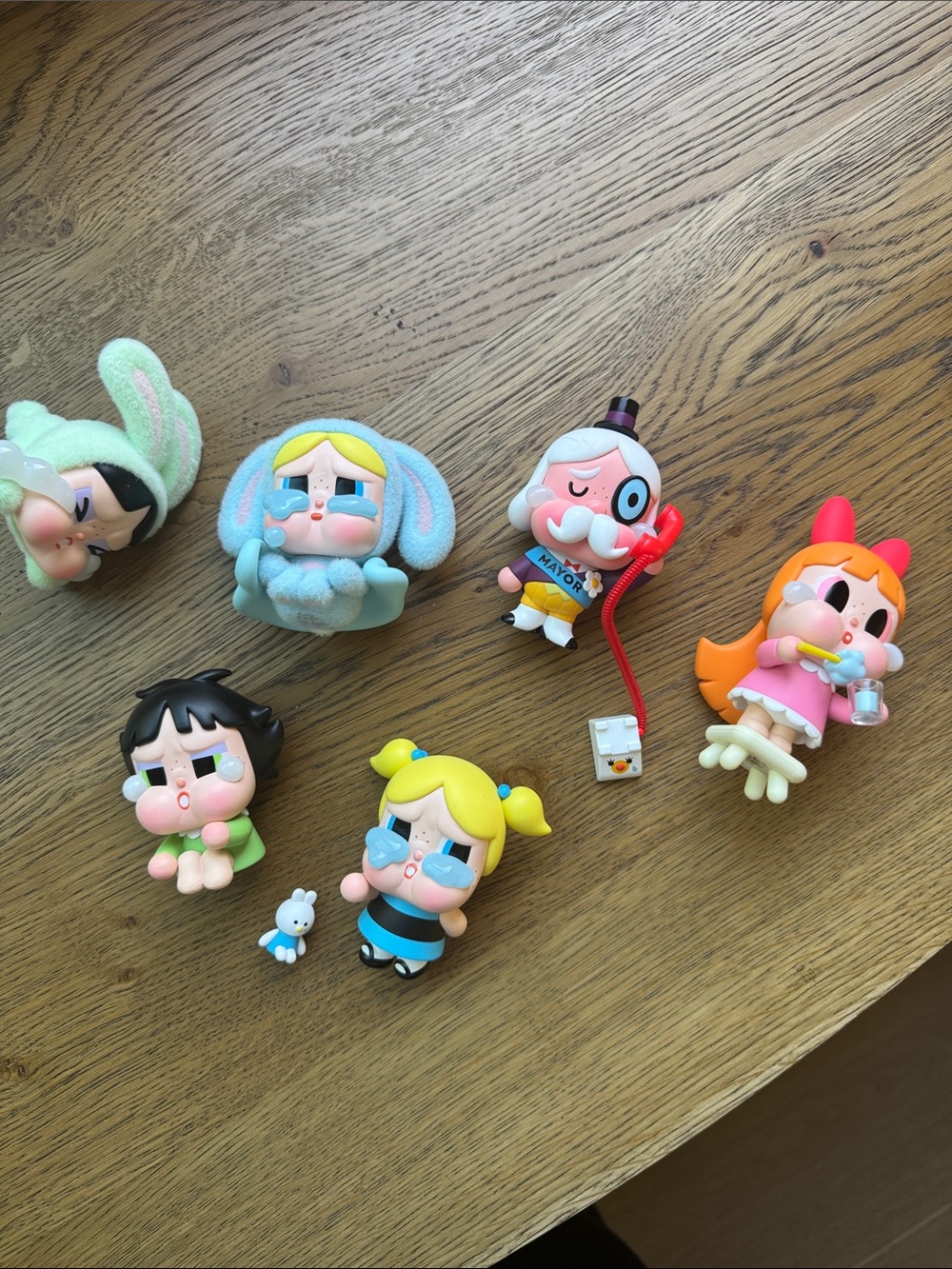Collectible Cry Baby Power Puff Character Figure Set